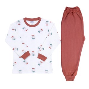 Sebi Bebe Paraşüt Pijama Takım 9159 Kahverengi