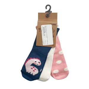 Petit Minou 3'lü Dino Bebek Çorabı 2163 İndigo