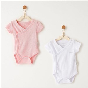 Andywawa 2'li Bebek Zıbın Body AC25555 Beyaz-Pembe