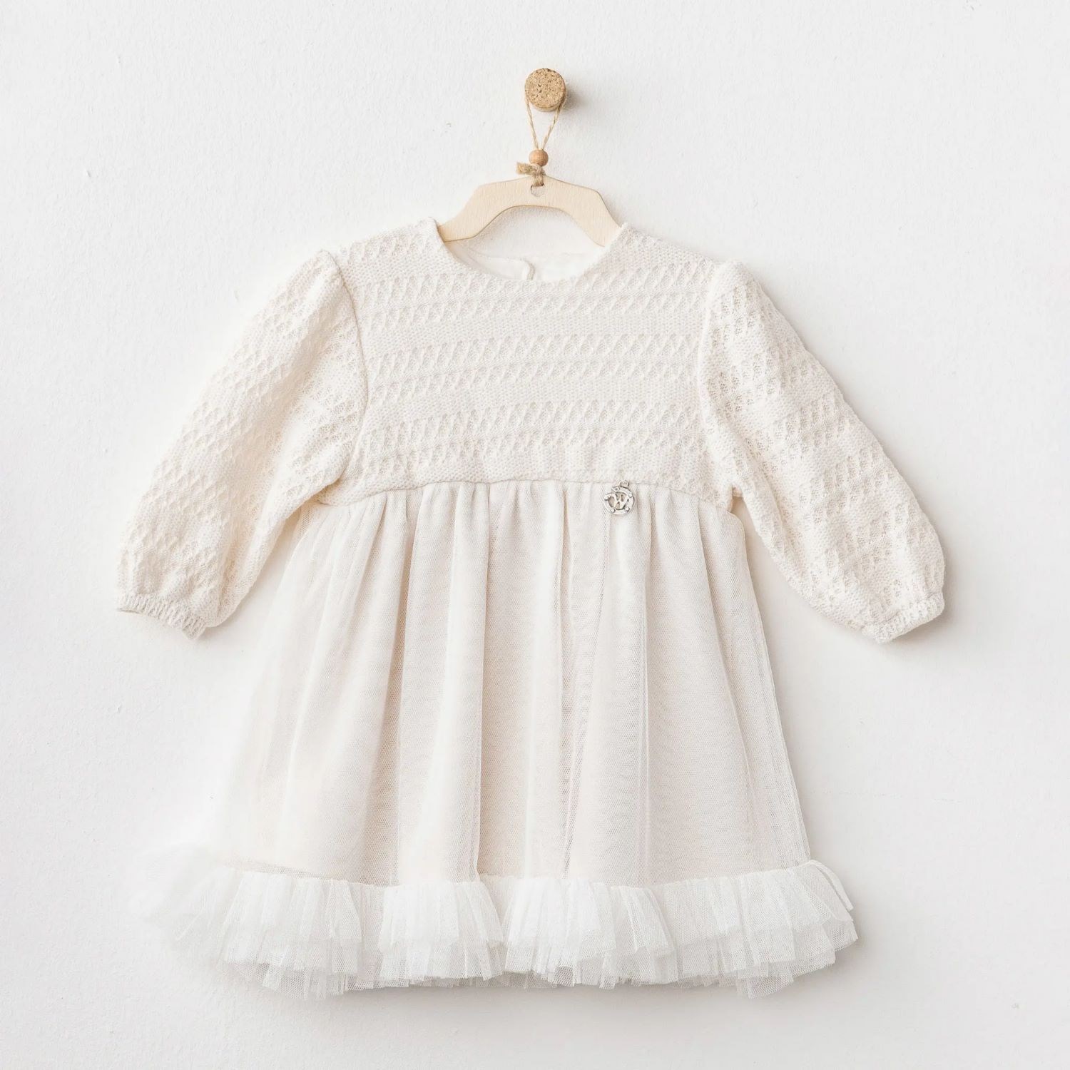 Andywawa Bebek Elbise AC26136 Ekru