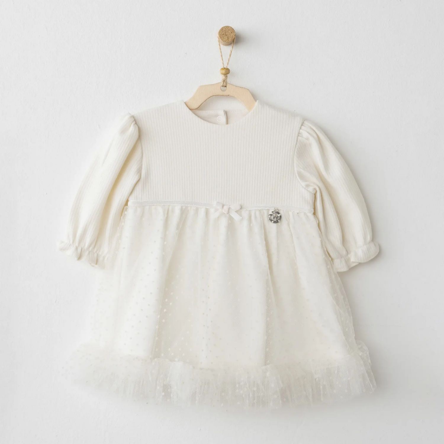 Andywawa Bebek Elbise AC26257 Ekru