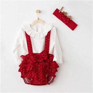 Andywawa Bebek Tulum Takım AC26314 Kırmızı