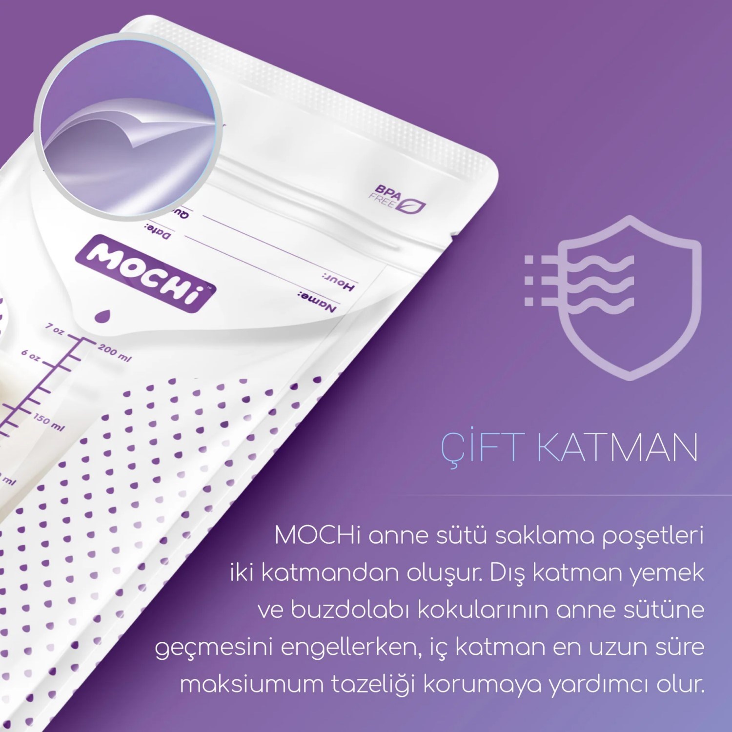 Mochi Giyilebilir Göğüs Pompası + 25li Süt Saklama Poşeti 