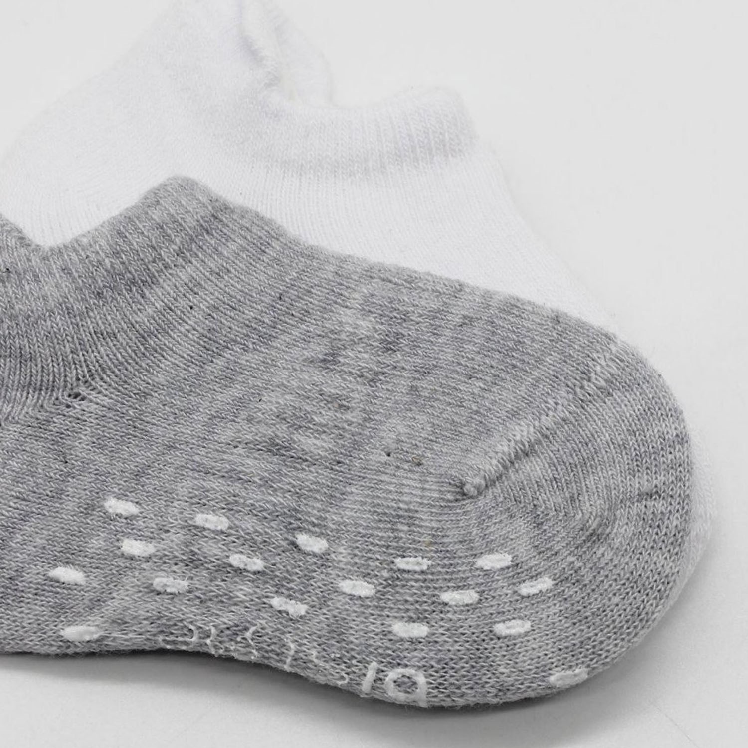 Bistyle 2'li Basic Kaymaz Çorap 20103 Gri-Beyaz