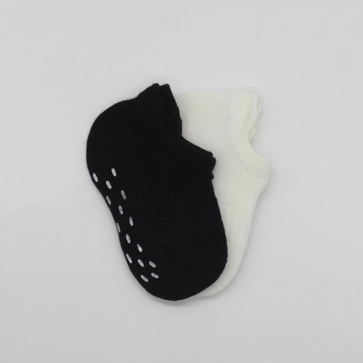 Bistyle 2'li Basic Kaymaz Çorap 20103 Siyah-Ekru