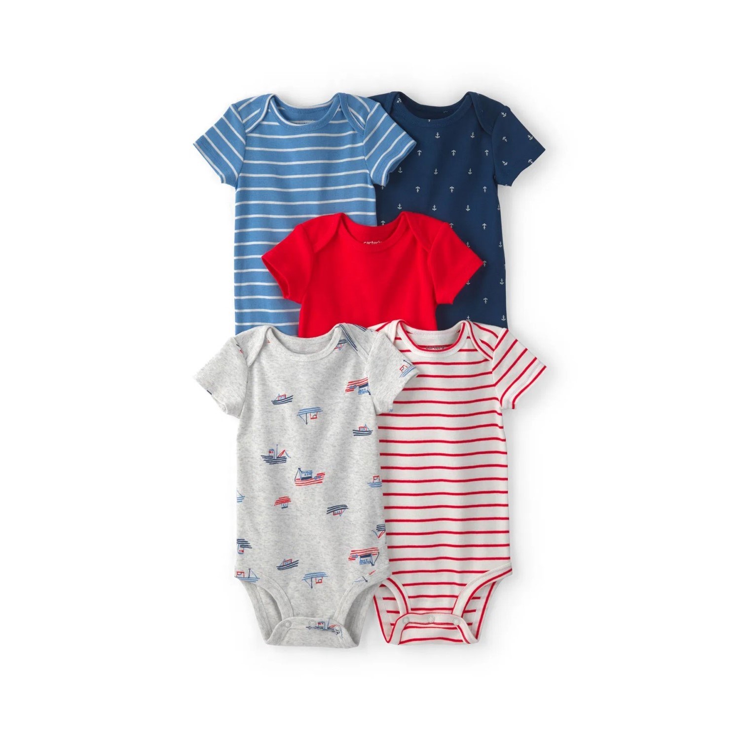 Carter's Layette Erkek Bebek 5'li Kısa Kollu Body 1U627310