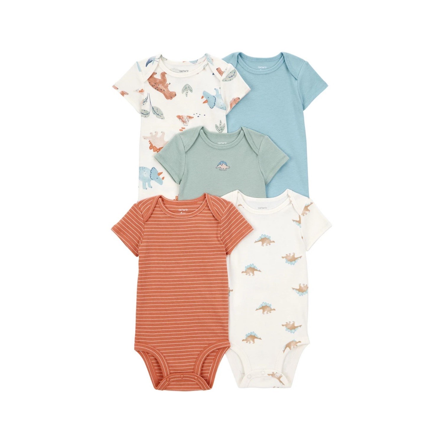 Carter's Layette Erkek Bebek Kısa Kollu 5'li Body 1T008710 Çok Renkli