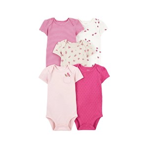 Carter's Layette Kız Bebek Kısa Kollu 5'li Body 1T010210 Çok Renkli