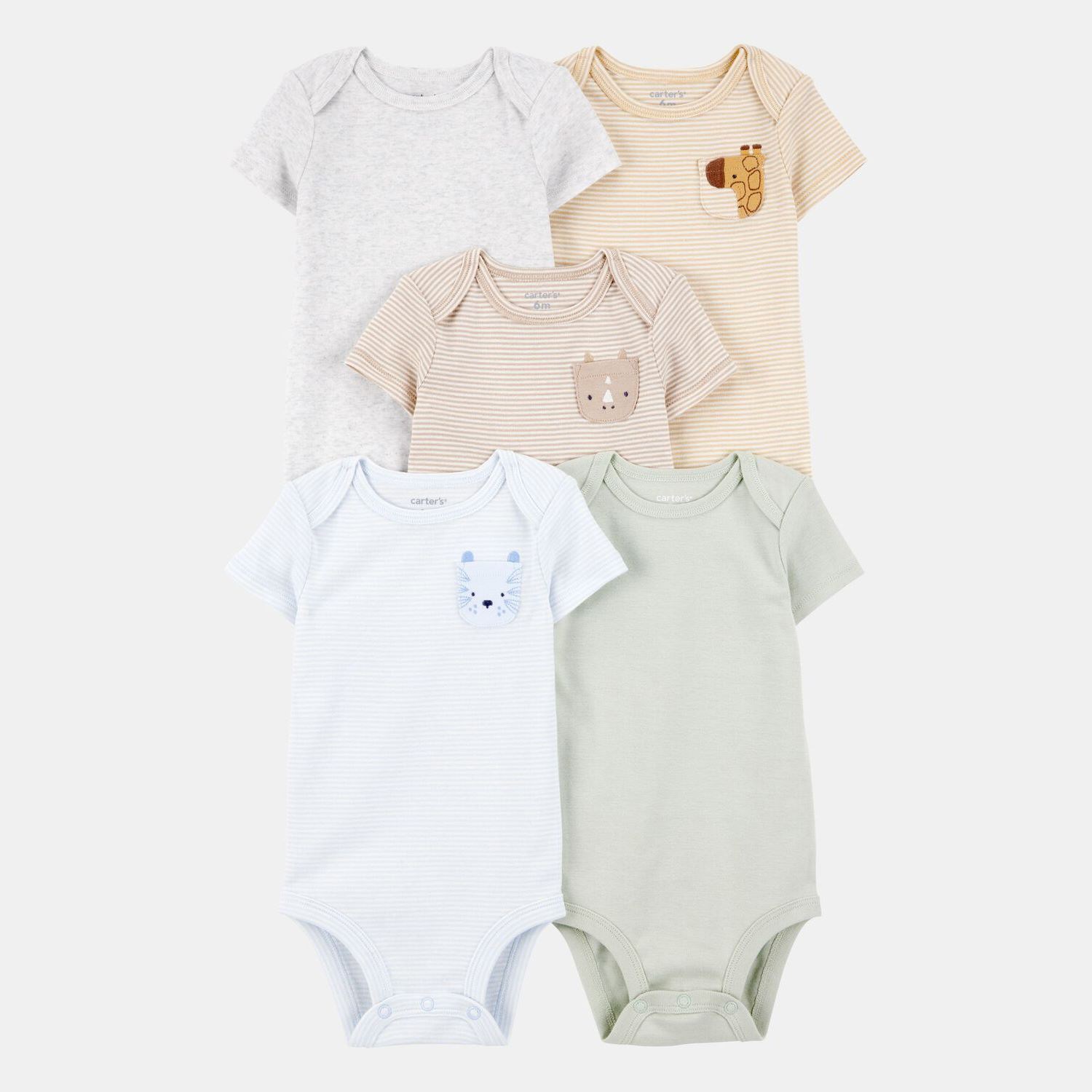 Carter's Layette Kız Bebek Kısa Kollu 5'li Body 1T217810 Çok Renkli