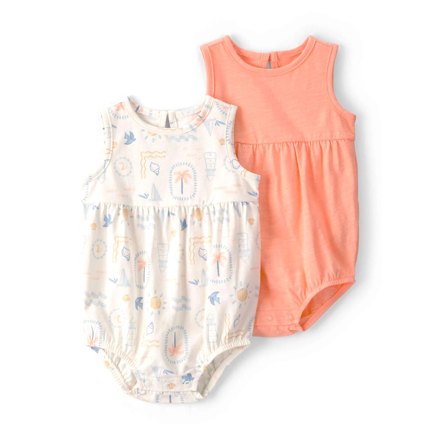 Carter's Layette Kız Bebek Tulumlu Set 1U606810 Turuncu-Fildişi