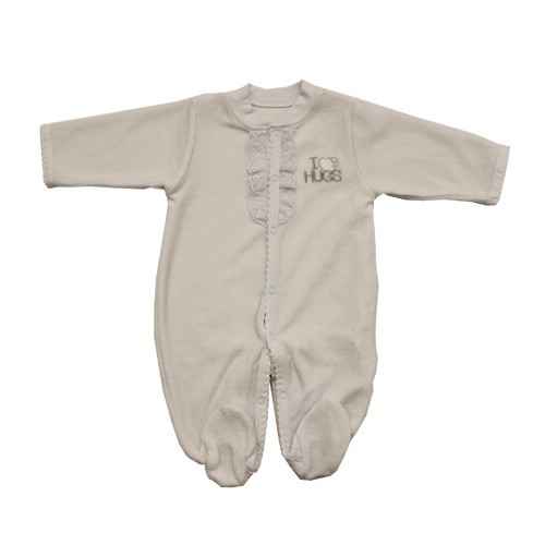 Bebetto K942 Kadife Bebek Tulumu Beyaz