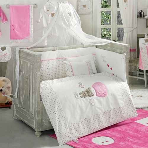 Kidboo Cute Bear Pink 9 Parça Bebek Uyku Seti 70x130 