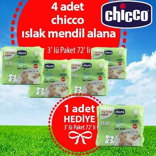 Chicco 27383 Islak Mendil 3' lü Paket 72' li Kampanya 