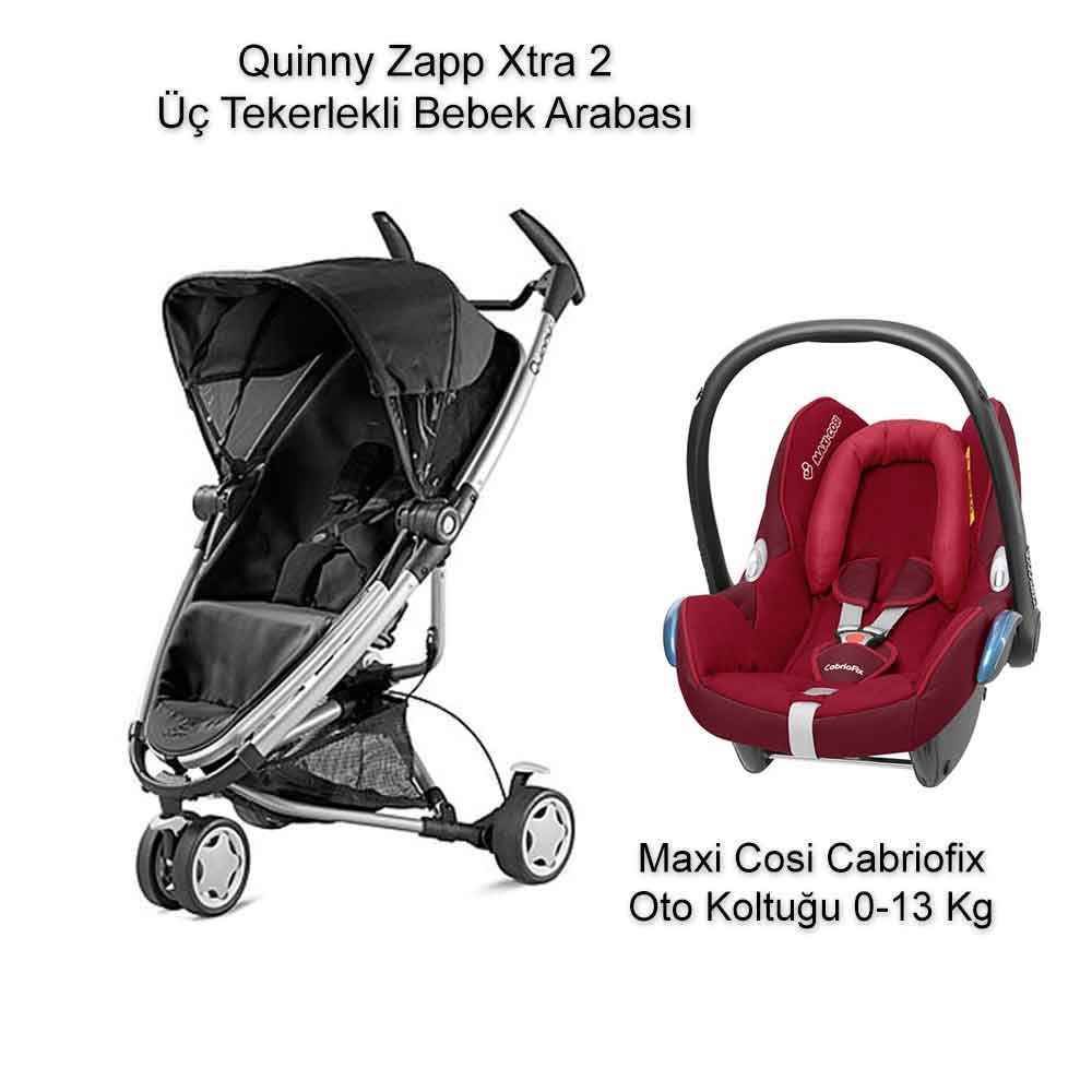 Quinny Zapp Xtra 2+Cabriofix Kampanyası Raspberry Red