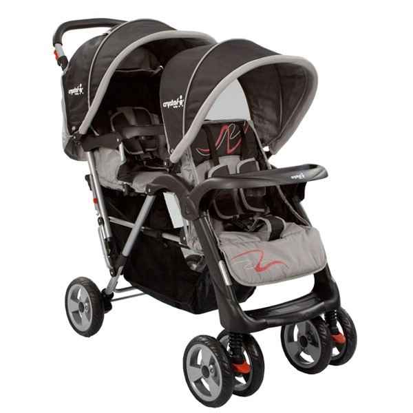 Crystal Baby P 738 İkiz Bebek Arabası Siyah