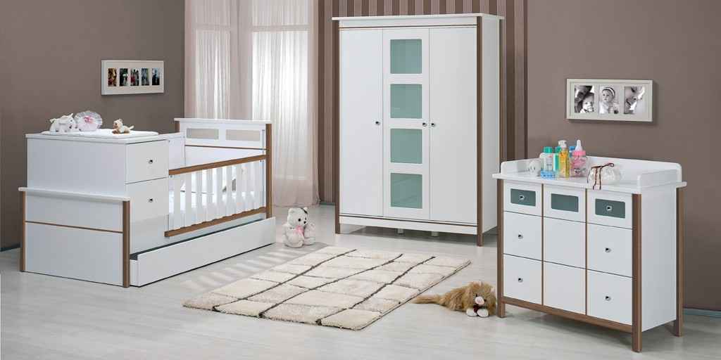 Meltem MDF Evante Bebek Odası Tik Beyaz İlke Bebe