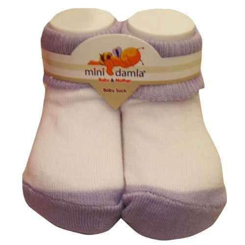 Mini Damla Bebek Çorabı Lila