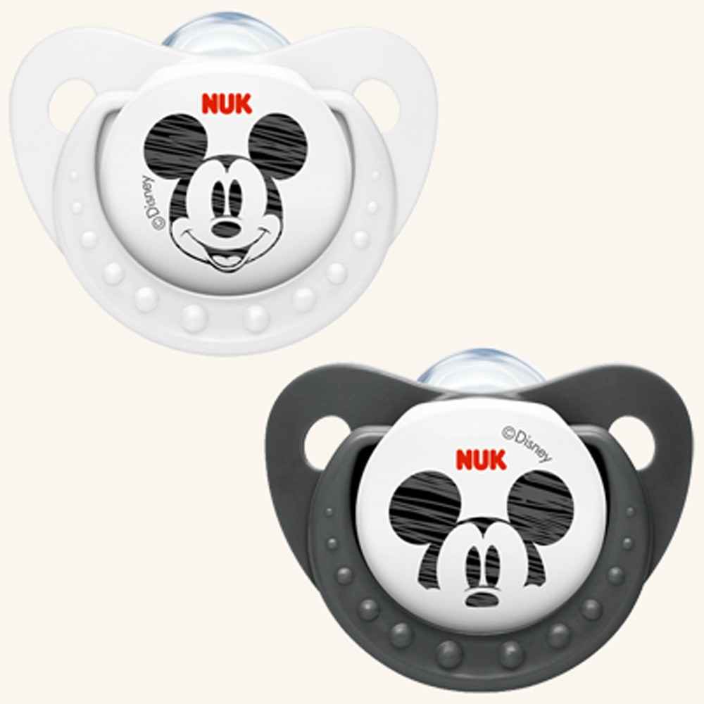 Nuk Disney Mickey Silikon Emzik No:1 (İkili) Siyah