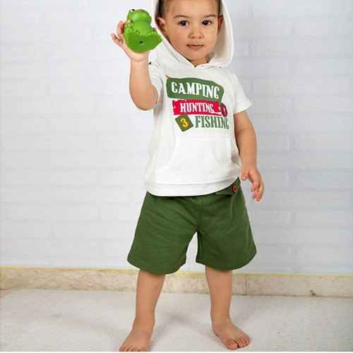 Wonder Kids Bebek Yazlık Takım 2li - Camp   Yeşil