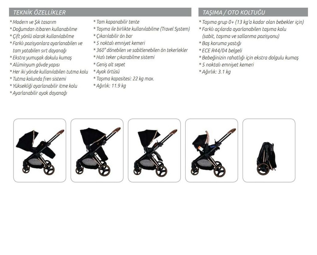 Prego Escalade Travel Bebek Arabasi 73 Siyah Fiyati Ilke Bebe
